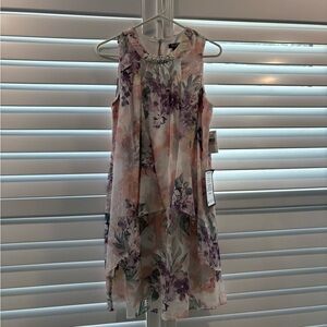 SLNY Floral Dress – Purple and Pink